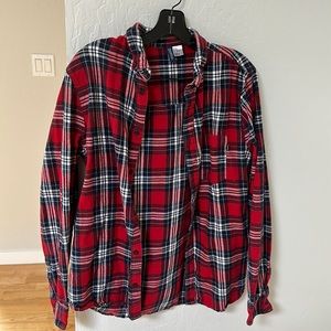 H&M size M red and blue plaid flannel